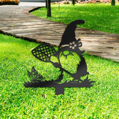 Gnome Yard Art,Gnome Garden Stake,Gnome Sign,Metal Yard Art,Garden Metal Art,Fairy Decor,Gnome Statue,Gnome Metal Yard Stake,Flower Bed Gnomes,Garden sign,Porch Decor,Holiday Gifts.