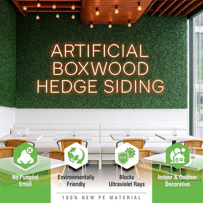 KASZOO 24 Pack 20"x20" Grass Wall Panels - Artificial Boxwood Panels for Greenery Wall Backdrop, Faux Greenery for Indoor Outdoor Decor, Garden Fence, Wedding, Privacy Screen, 66 Sq. Ft. Coverage