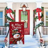 Snowman Merry Christmas Garden Flag Winter Yard Flags Red Xmas Snowman Garden Outdoor Decorations for Outside Small Xmas Flag Double Sided 12 x 18