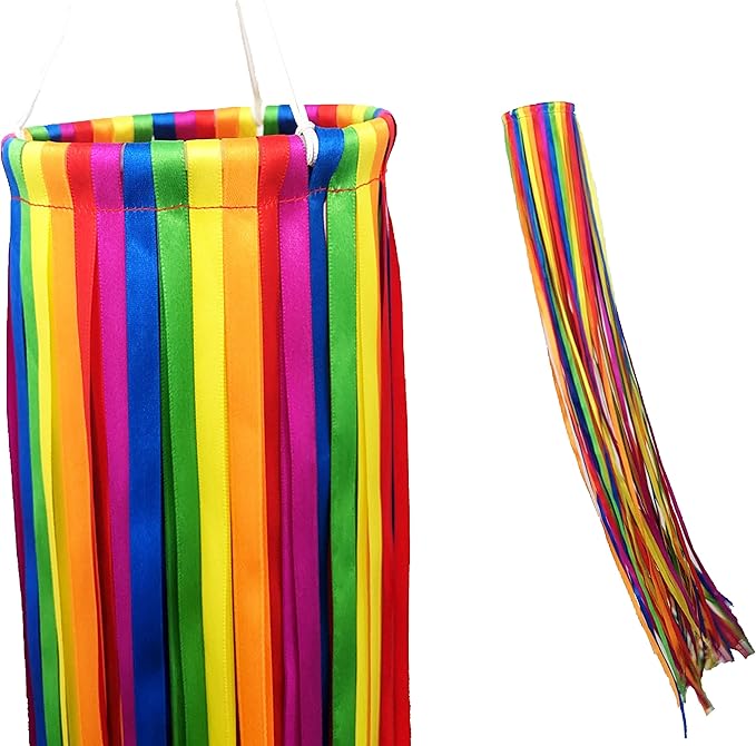 Madrona Brands Rainbow Ribbon Windsock | Durable Outdoor Hanging Decoration | Yard, Garden, Patio, Deck and More | 48-Inch11