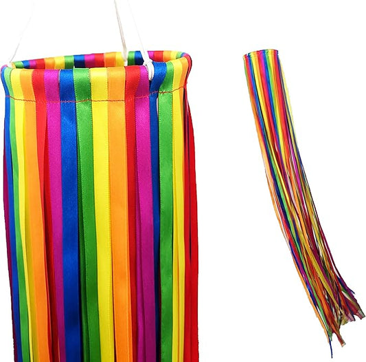 Madrona Brands Rainbow Ribbon Windsock | Durable Outdoor Hanging Decoration | Yard, Garden, Patio, Deck and More | 48-Inch11