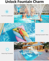 Upgraded Above Ground Pool Fountain - 16''-27'' Adjustable Height, Fan-Shaped Wide Spray Pool Sprinkler Fountain, 360° Pool Fountain for Above and Inground Pools