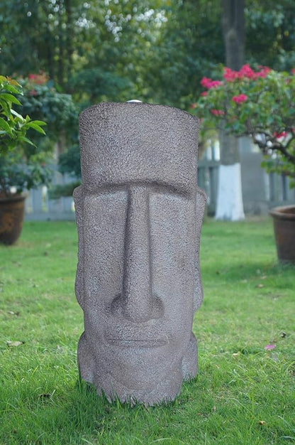 Hi-Line Gift Ltd. Easter Island Moai Head Outdoor Garden Statue - 35" - Gray