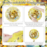 Gnomes Hanging Wind Spinner Outdoor - Gnome Gifts for Women, Stainless Steel Wind Sculpture Sunflower Art Ornaments with Card for Garden Balcony Patio Yard Lawn Decorations