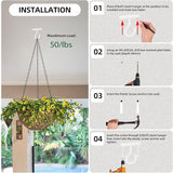 Ceiling Hooks for Hanging Plants 2pack 2.5inch Wall Mount Plant Hooks Meatl Plant Hanger Indoor for Hanging Lanterns, Bird Feeder, Flower Basket, Home Decor Indoor & Outdoor (White)
