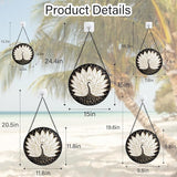 Stained Glass Window Hanging - Peacock Animal Suncatcher for Door Terrace Garden Home Decor Black White Gold Bird Sun Catcher Birthday Gifts for Lovers Women Men Dad Mom Nana 7.8 in