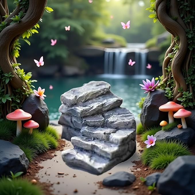 1 Pc Miniature Stone Steps Figurines Fairy Garden Ornaments, Miniature Stairs Accessories Micro Landscape Decoration Garden Sculptures and Statues(2.6 inch)