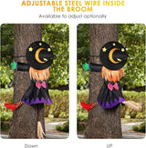 Ochine Crashing Witch Into Tree Halloween Decorations Outdoor Halloween Witch Climbing Tree Decoration Halloween Crashed Witch Hanging Outdoor Porch Yard Decor Garden Scary Party Props 1 Pack