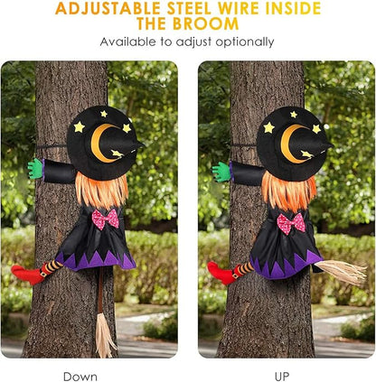 Ochine Crashing Witch Into Tree Halloween Decorations Outdoor Halloween Witch Climbing Tree Decoration Halloween Crashed Witch Hanging Outdoor Porch Yard Decor Garden Scary Party Props 1 Pack