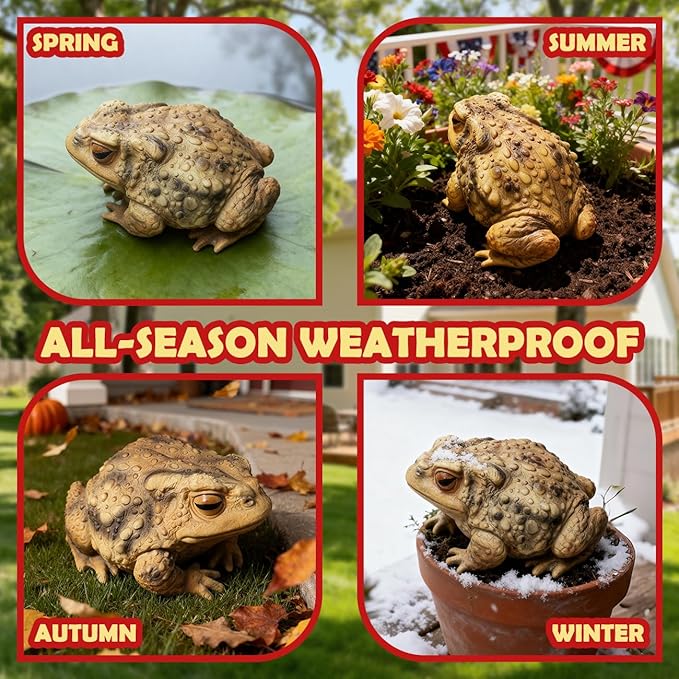 Sunthus Frog Toad Sculptures Garden Statues Yard Art Resin Decorations Outdoor Garden Decor