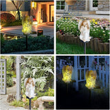 QH & Garden Angel Solar Garden Light - LED Waterproof Virgin Mary Statue Lights,Solar Powered Garden Stake Lights for Balcony, Yard, Lawn, Pathway, Walkway-Angel Statues Grave Decorations