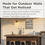 HBA Sun Protected Patio Rules Metal Sign, Guaranteed Not to Fade for 4 Years