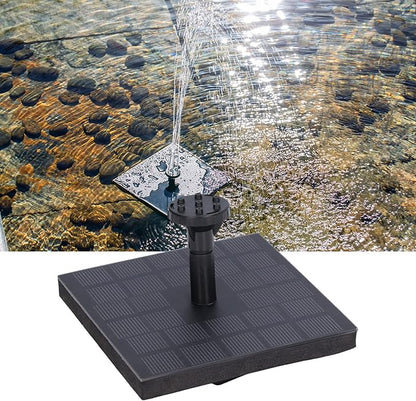 Solar Water Fountain for Bird Bath,Solar Bird Bath Fountains Pump with 6 Nozzles Monocrystalline Silicon Square Floating Outdoor Solar Water Pump for Garden, Pond, Pool