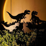 EZTZEN Dinosaur Metal Garden Stakes - Gifts for Women/Men/Lovers, Black Silhouette Statues, Outdoor Decor for Yard, Lawn Ornaments