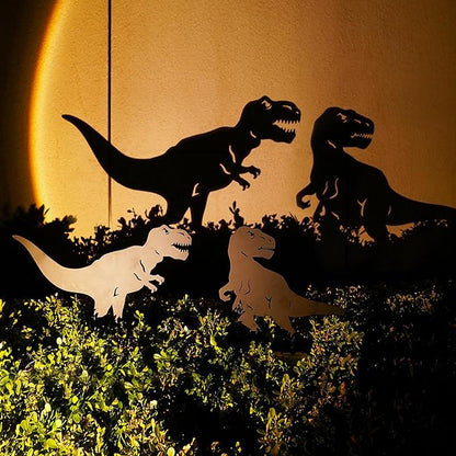 EZTZEN Dinosaur Metal Garden Stakes - Gifts for Women/Men/Lovers, Black Silhouette Statues, Outdoor Decor for Yard, Lawn Ornaments