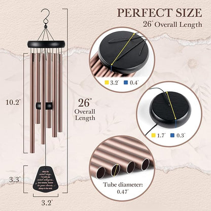 SteadStyle Memorial Gifts, Sympathy Wind Chimes for Loss of Loved One, Bereavement Memorial Remembrance Gifts for Loss of Mom Dad Husband Wife, Home Decor Outdoor Garden Patio(26in)