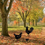 TT & MM Chicken Gifts for Women/Men,Metal Chicken Yard Decor 3 Pcs Rooster Decorations Garden Stakes,Hen/Chicks Silhouette Statues for Yard Art,Backyard,Patio,Lawn,Outdoor Decor