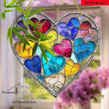 Valentine's Day Sun Catcher for Window Hanging with Colorful Hearts Designs Acrylic Suncatchers Hanging Ornaments Romantic Valentine's Room Decor，Housewarming Women Decor Gifts