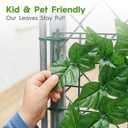 Bybeton Artificial Ivy Privacy Fence Screen - 40" X 120" UV-Anti Fake Leaves Vines - Patio Balcony Privacy, Garden, Backyard Greenery Wall Decor