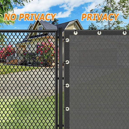 KANAGAWA 8ft x 50ft Privacy Screen Fence, 90% Blockage Heavy Duty 175 GSM Fencing Mesh Net Cover for Outdoor Wall Garden Yard Backyard 40 Cable Zip Ties Included Grey