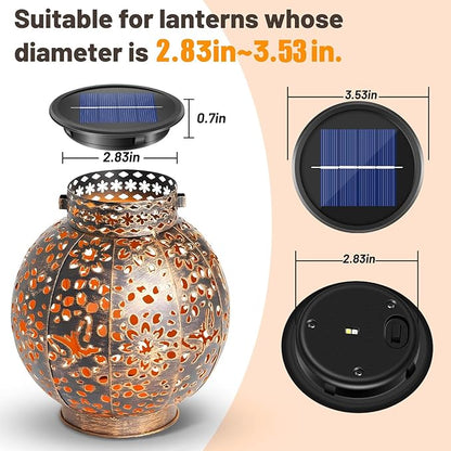 4 Pack Replacement Solar Light Parts 2 Mode Warmwhite and RGB Color-Changing ,Solar Lights Replacement Top, Inserts for Lanterns, Waterproof DIY Outdoor Garden Patio Decor 3.53inch