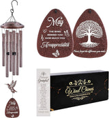 Thank You Wind Chimes for Outside: Thank You Gifts for Men Women, Mental Hummingbird Wind Chime, Thoughtful Appreciation Gift Set for Mom Friends Coworker Employee Teacher