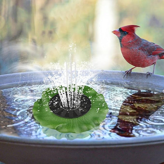 Solar Water Fountain - Garden Decor Solar Bird Fountain,Led Powered Ponds, Led Pond Pump Bird Bath, Lily Outdoor Ponds with 8 Nozzles, Water Pump for Outside Pond and Backyard