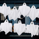 JOYIN 7 Pcs Halloween Hanging Ghost Decorations Outdoor, 19.6” Flying White Ghost Decor for Halloween Tree Front Yard Patio Lawn Garden Party and Holiday Décor