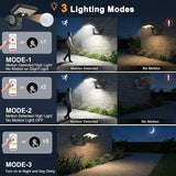 Magnetic Solar Lights Outdoor with Motion Sensor, 3CCT Solar Fence Lights Outdoor with 92 LEDs, 3 Modes, Magnetic & Adhesive Mount, IP65 Waterproof Security Lights for Wall Patio Deck(2 Pack,Black)