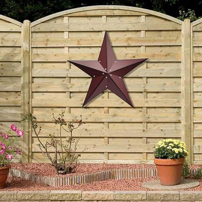 VIVICOMFY 24" Rustic Metal Barn Star Wall Decor-Handmade Red Barn Stars Indoor or Outdoor Decoration,Star for Outside Texas Stars Art Vintage Western Country Home Farmhouse Wall art Décor