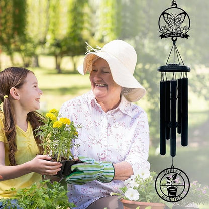 Personalized Wind Chime with Welcome Garden Sign, Custom Wind Chime for Mom Grandma