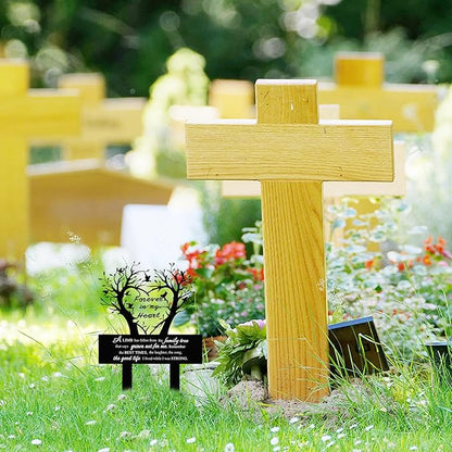 Garden Stake Graves Cemetery Decorations Metal Memorial Grave Markers Family Tree Graveyard Commemorative Plaque for Dad Mom Remembrance Plaque Stake Sympathy Graveside Decor Sign for Outdoor