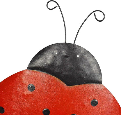 Metal Garden Stakes Spring Yard Sign Decorative Plant Stake Lawn Art Patio Decor Pathway Ornaments Indoor Outdoor Decoration (Ladybug)