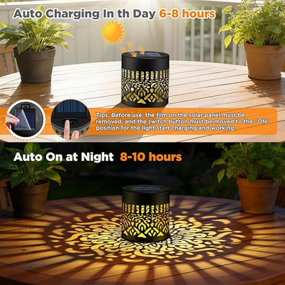 2 Pack Decorative Solar Mandala Lights, Solar Fence Lights Outdoor, Hanging LED Solar Deck Step Wall Lights Waterproof for Yard, Garden, Patio, Backyard Decor, Gifts for Mom Women, Warm White