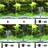 3.5W Solar Fountain for Bird Bath, Solar Water Fountain with Multiple Nozzles, 2026 New Solar Water Pump for Garden, Pond, Pool, Fish Tank and Outdoor