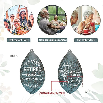 ASTARIN Personalized Happy Retirement Gift, Produced in USA Retirement Wind Chimes for Women Men, 35" Large Deep Tone Wind Chime Retire Gifts for Teacher Co-Workers Boss Husband Friends Parents
