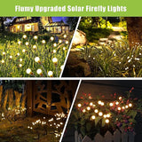 Flumy Solar Garden Lights Outdoor - 6 Pack 48 LED Firefly Lights Waterproof, Garden Decorations for Yard Patio Pathway Lawn Outside, Unique Gifts for Grandma Women, Solar Decor Warm White