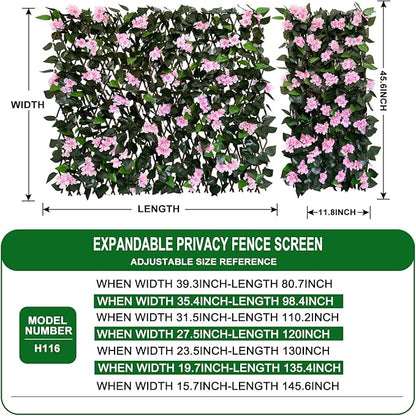 Expandable Fence Privacy Screen for Balcony Patio Outdoor,Decorative Faux Ivy Fencing Panel,Artificial Hedges