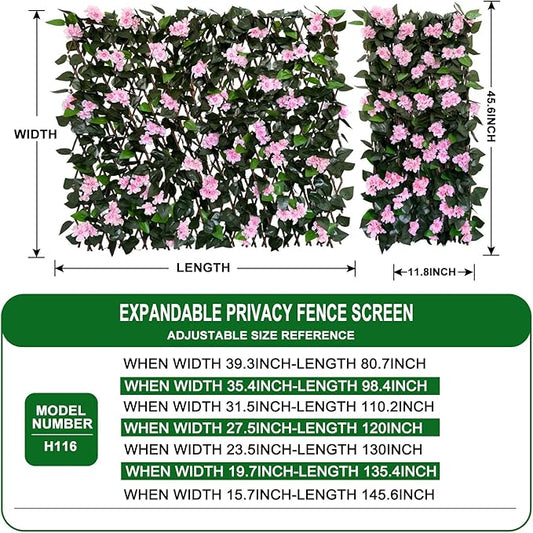 Expandable Fence Privacy Screen for Balcony Patio Outdoor,Decorative Faux Ivy Fencing Panel,Artificial Hedges
