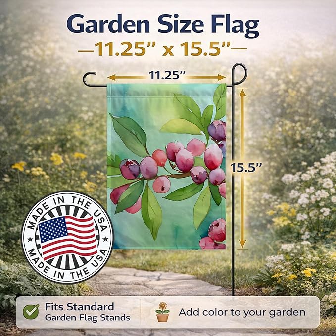 Caroline's Treasures Connecticut Mountain Laurels in Watercolor Garden Flag Mailbox Flag Decorative Yard Flag Banner Outside Patio Artwork Yard Flower Beds, Garden Size, Multicolor