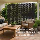 72" Metal Privacy Screen Freestanding Outdoor Room Divider Decorative Laser Cut Fence Panel, Weatherproof Patio Privacy Fence for Garden, Balcony, Backyard Landscape