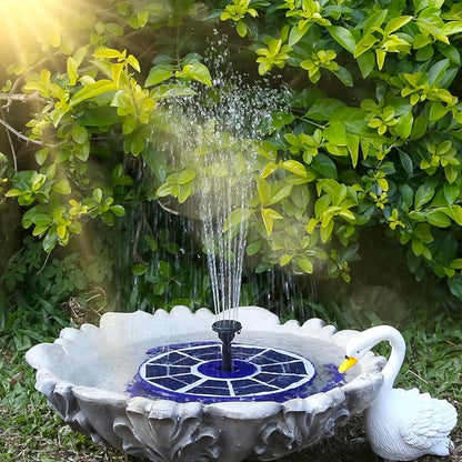 AISITIN 3.5W Solar Fountain Built-in 1800mAh Battery, Solar Bird Bath Fountains with 8 Nozzles, Solar Water Pump for Garden Birdbath Pool Fish Tank Pond and Outdoor (Purple)
