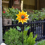 Sunflower Wind Spinner Outdoor, Metal Wind Sculptures with Stake, Outdoor Windmill Flower Pinwheels Decorations for Yard Garden Lawn Patio Decor 46 * 10 inchs