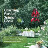 Large Garden Wind Spinner - Tulip Outdoor Yard Wind Sculptures & Spinners, Garden Decor Gift Ideas for Mother, Birthday, Housewarming (Dia19 x H87”)