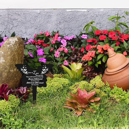 Roowest Butterfly Grave Decorations for Cemetery, Those We Love Don't Go Away Memorial Butterfly Garden Stake, Grave Markers for Humans Black Sympathy Garden Stake for Outdoors Yard Decor