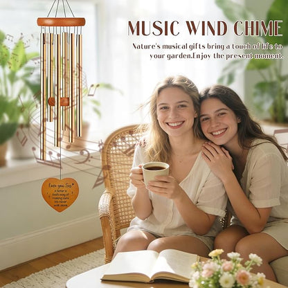 Sisters Gifts from Sister - Metal Floral Wind Chimes for Outside Waterproof Hanging Decor for Garden Patio Yard Balcony Backyard Indoor Home Appreciation Graduation Sisterhood Birthday Gift