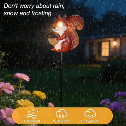 Romart Solar Stake Lights Outdoor Waterproof, Squirrel Solar Garden Path Light with Rotating Light-Up Eyes, Decorative Yard Lawn Landscape Decor