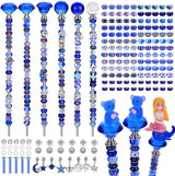 AIPRIDY 158 Pcs DIY Fairy Wand Garden Stakes Kit,Multiple Color Scheme European Beads Crystal Diamond Tops and 12 or 10 Inch Threaded Rods,Stainless Steel Stakes with Diamond Toppe(Sapphire Blue)