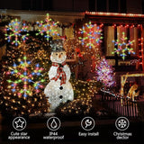 Tuanse 8 Pcs Christmas Silhouette Window Lights Christmas Snowflake Lights with Remote Control LED Lighted Snowflake Decorations Xmas for Window Wall (Colorful)