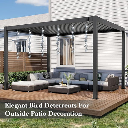 Bird Deterrents for Outside Patio, Bird Scare Devices Set Highly Reflective 3D Wind Spinners Outdoor Garden Decor, Bird Reflectors to Keep Birds Away Window Roof Yard Orchards Deck 9 Discs 3 Pcs